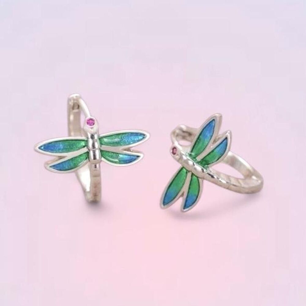 dragonfly hoop earrings